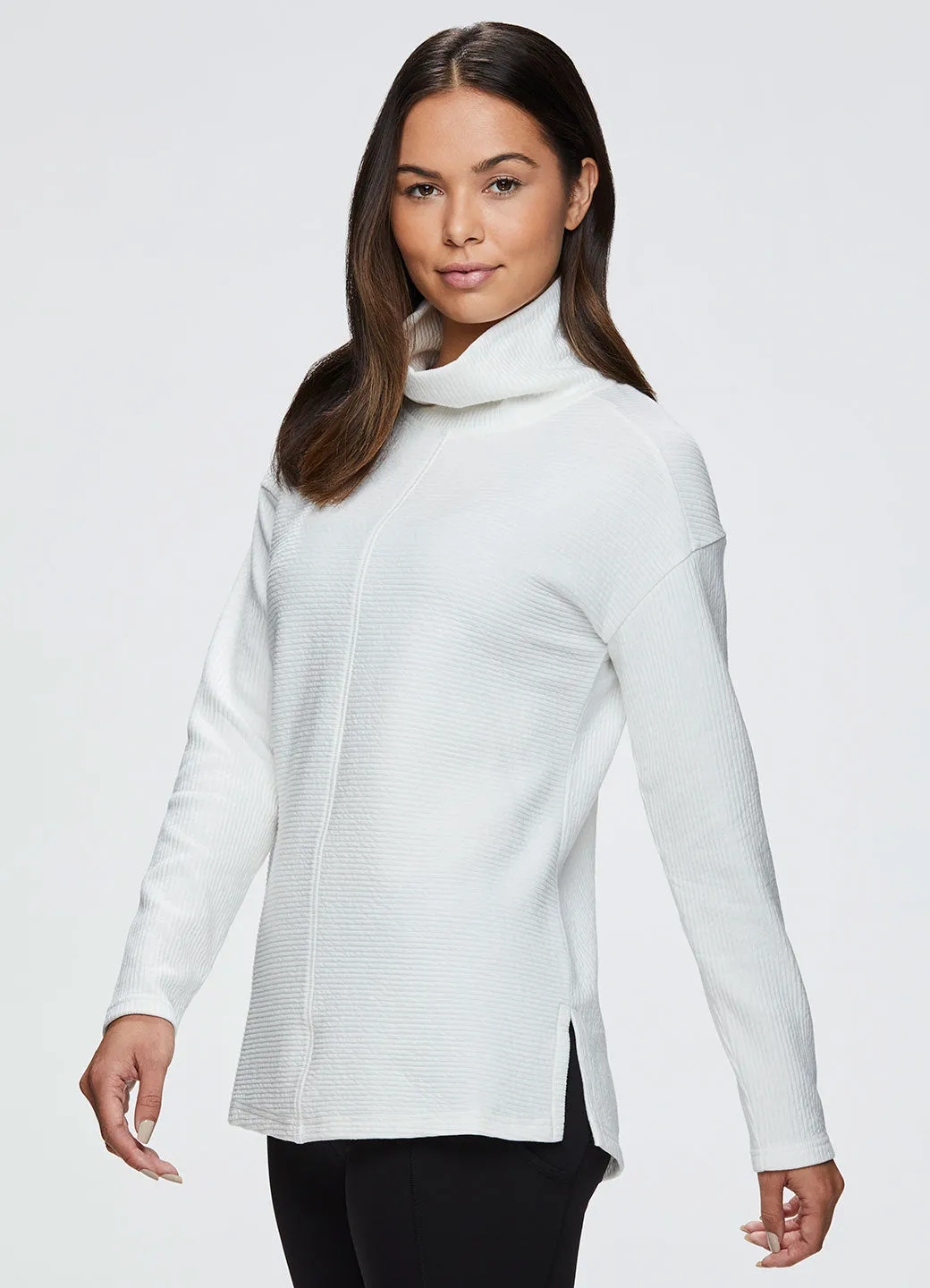 Hudson Textured Cowl Neck Tunic Sweatshirt