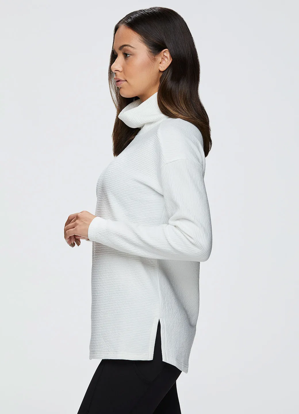 Hudson Textured Cowl Neck Tunic Sweatshirt