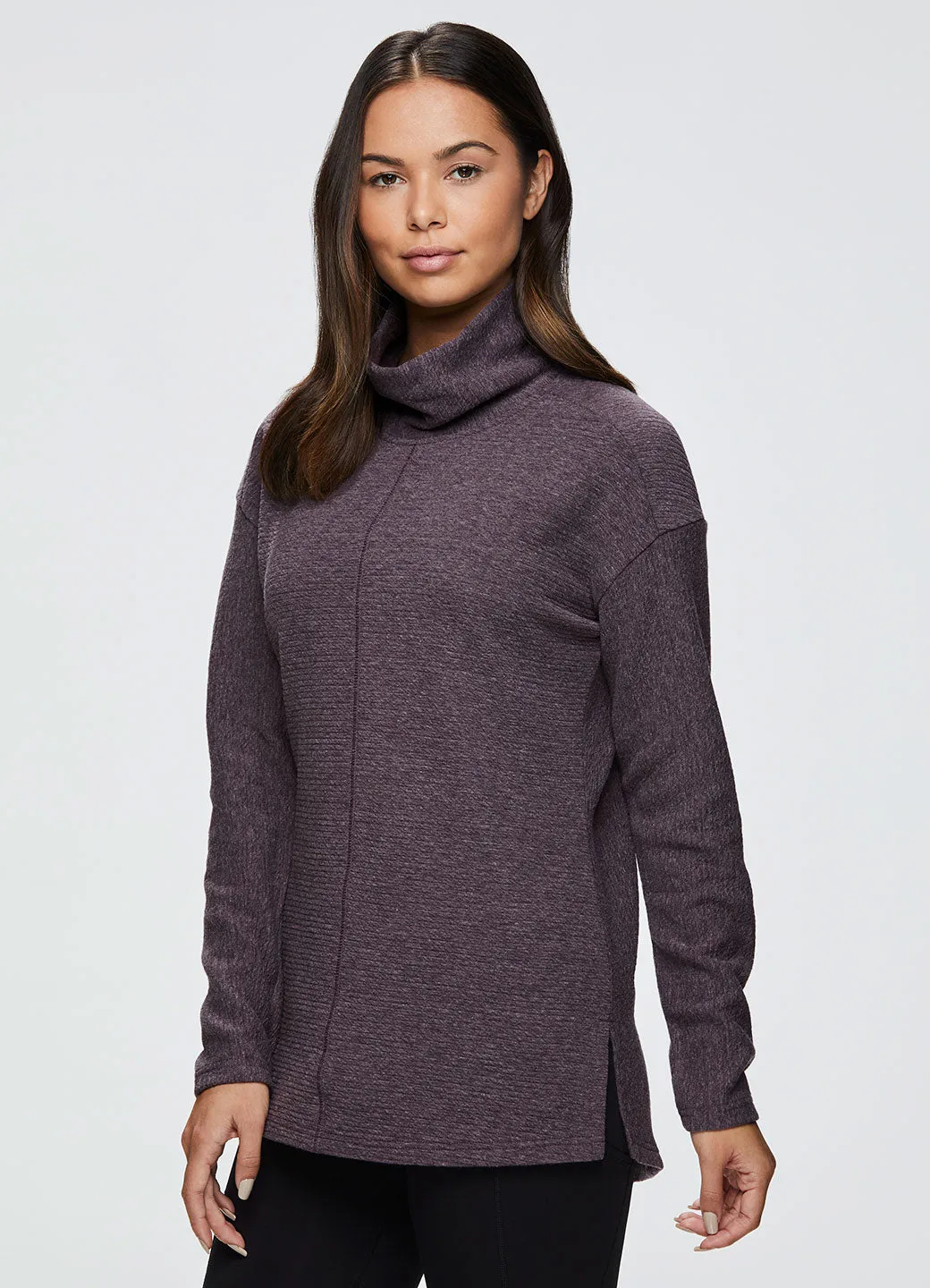 Hudson Textured Cowl Neck Tunic Sweatshirt