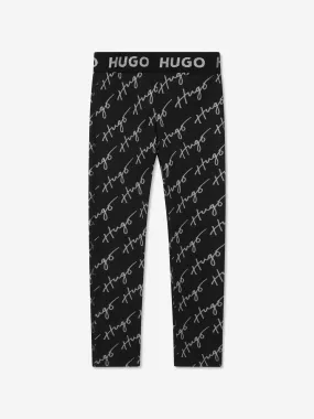 Hugo Girls Logo Print Leggings in Black