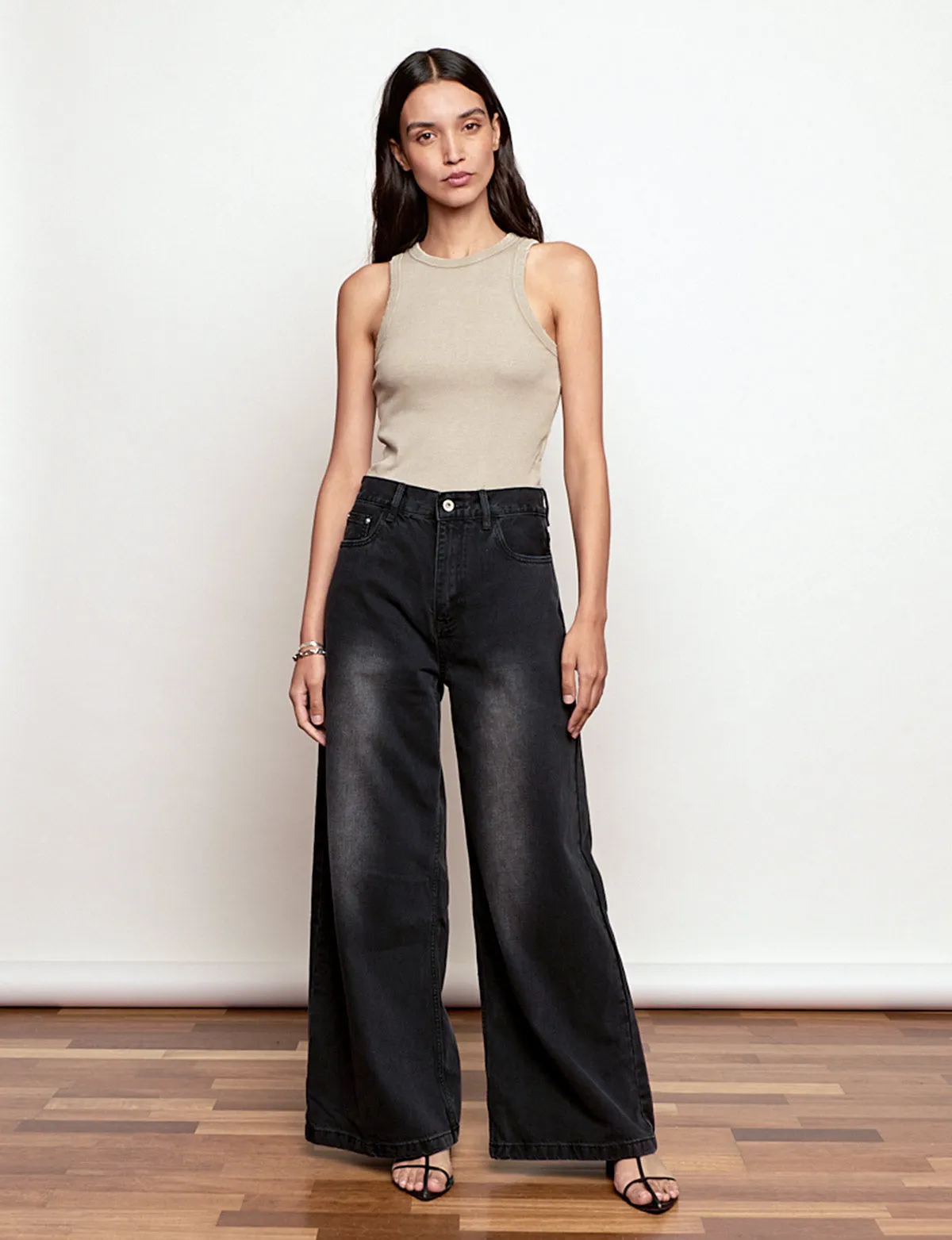 Jane Faded Wide Leg Jeans