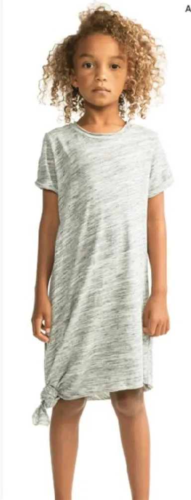 Joah Love Girls Super Soft Marble Jersey Asymmetrical Dress