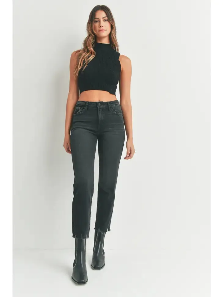 Just Black Denim High Rise Vintage Straight Jeans