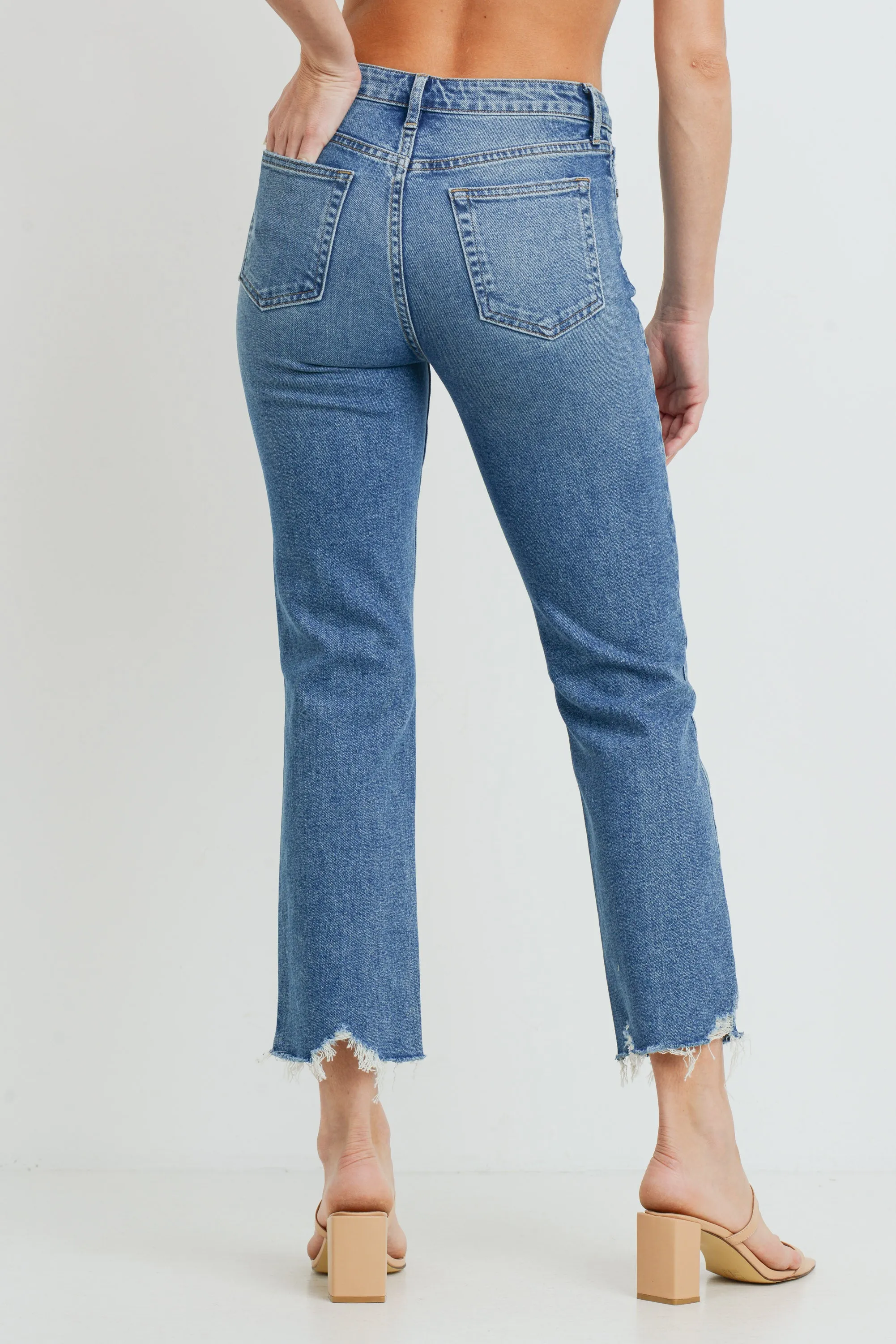 Just Black Denim High Rise Vintage Straight Jeans