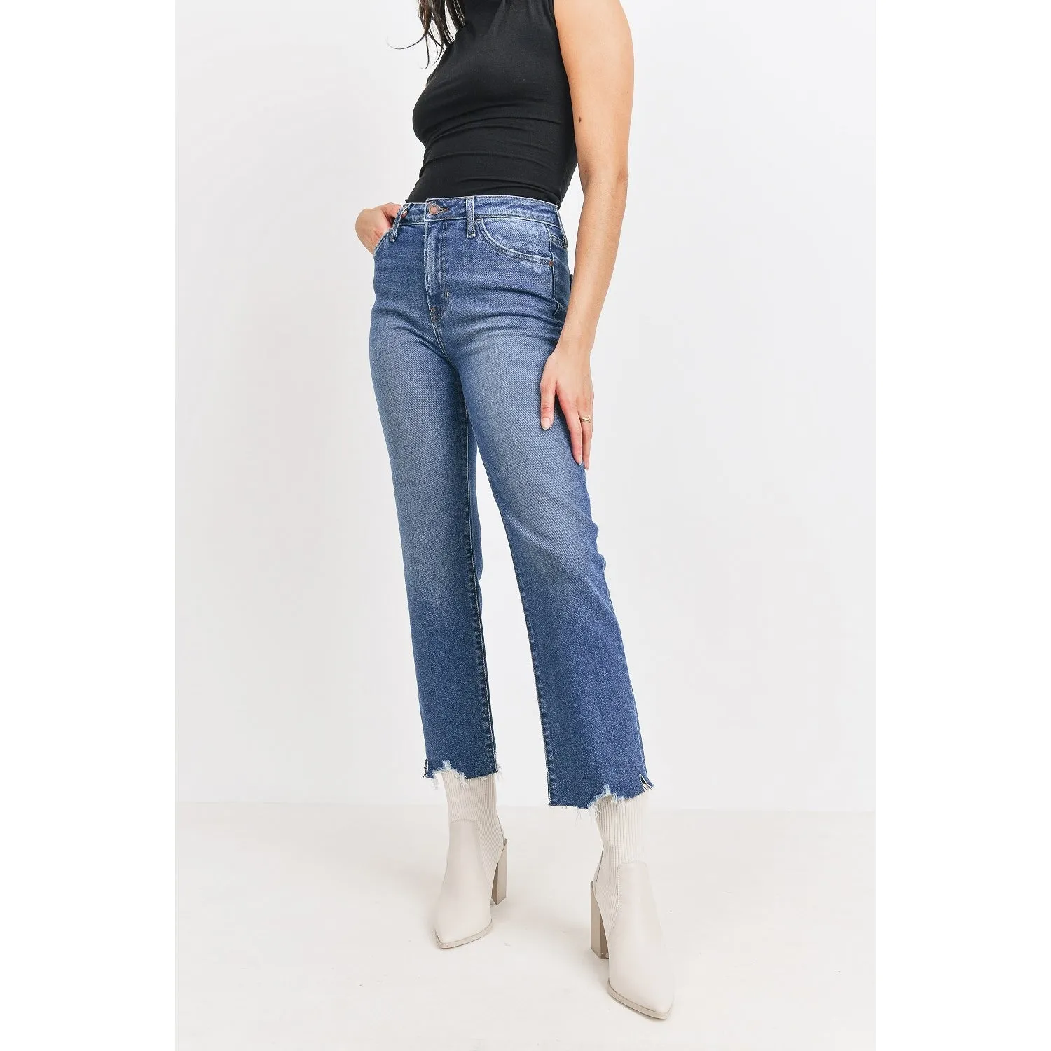 Just Black Denim High Rise Vintage Straight Jeans