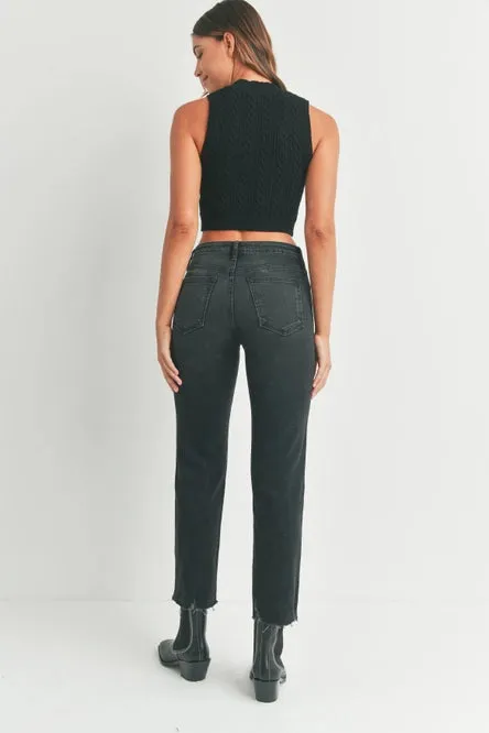 Just Black Denim High Rise Vintage Straight Jeans