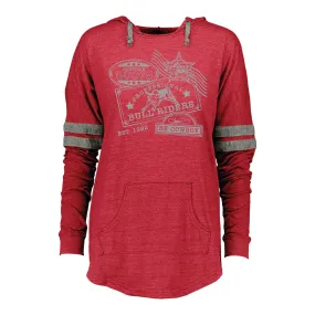 Ladies Postage Stamp Long Sleeve Hooded T-Shirt