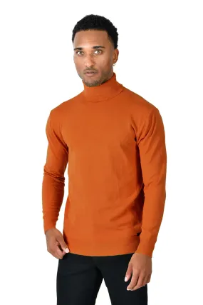 LaVane' Rust Men's Turtleneck Sweaters Light Blend Regular-Fit