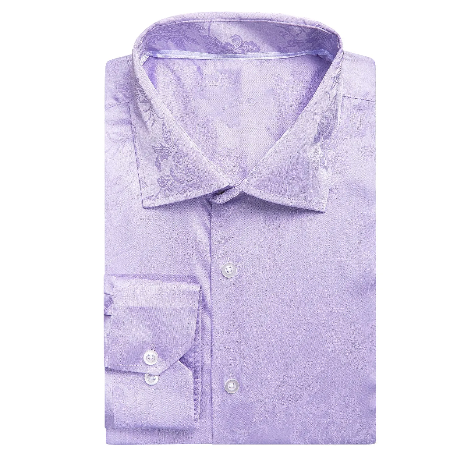 Lavender Floral Silk Dress Shirt