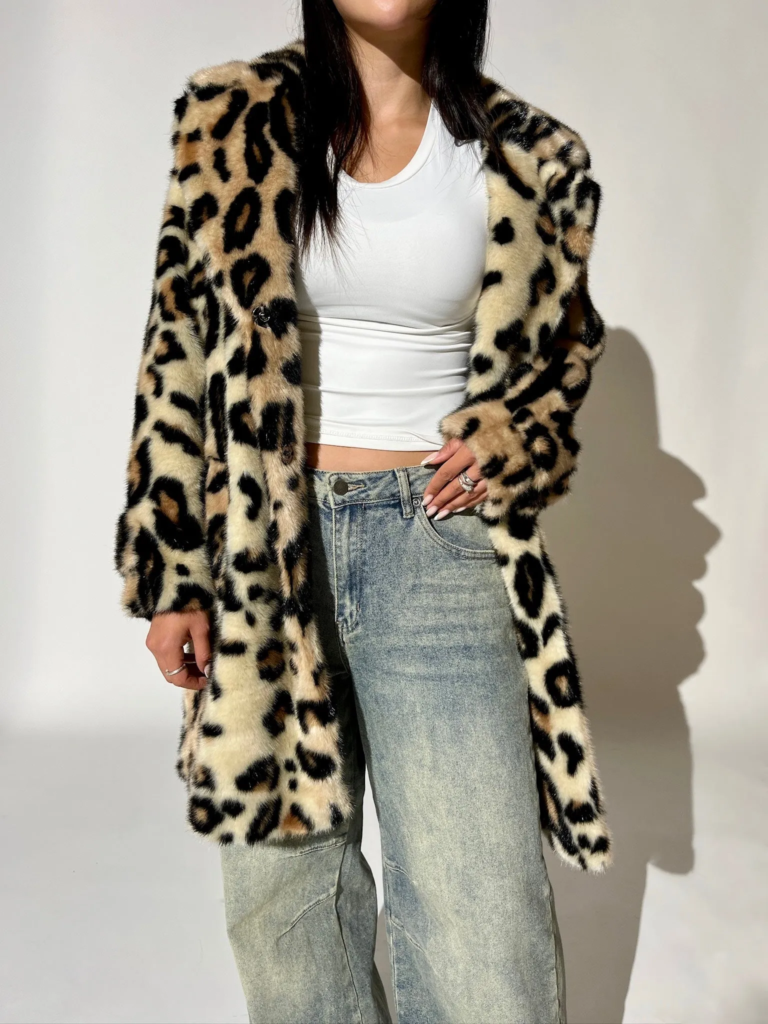 LEO-FUR LEOPARD FAUX FUR JACKET