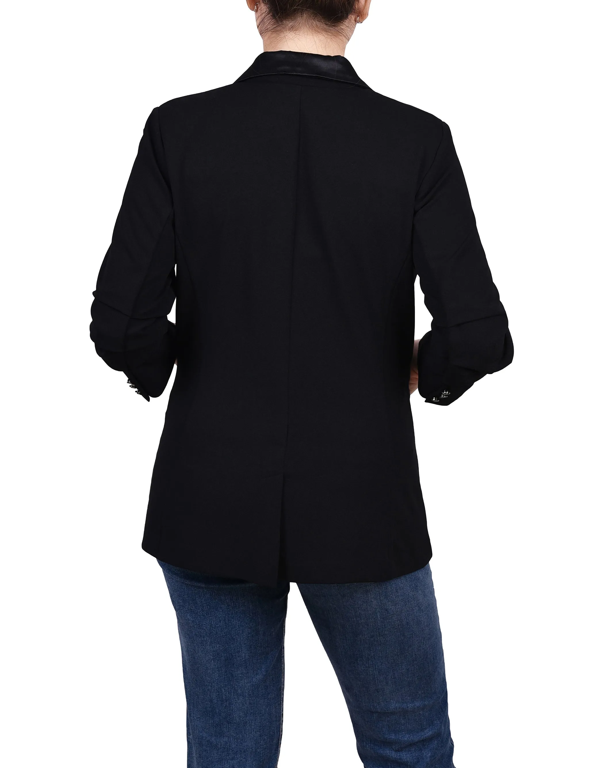 Long Sleeve Satin Lapel Jacket