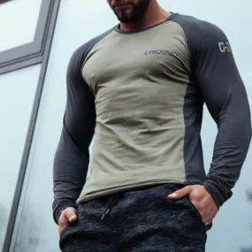 Long Sleeve T-shirt Men Gym Training Shirt Soft Cotton Bodybuilding Tops Man Running Fitness Clothing