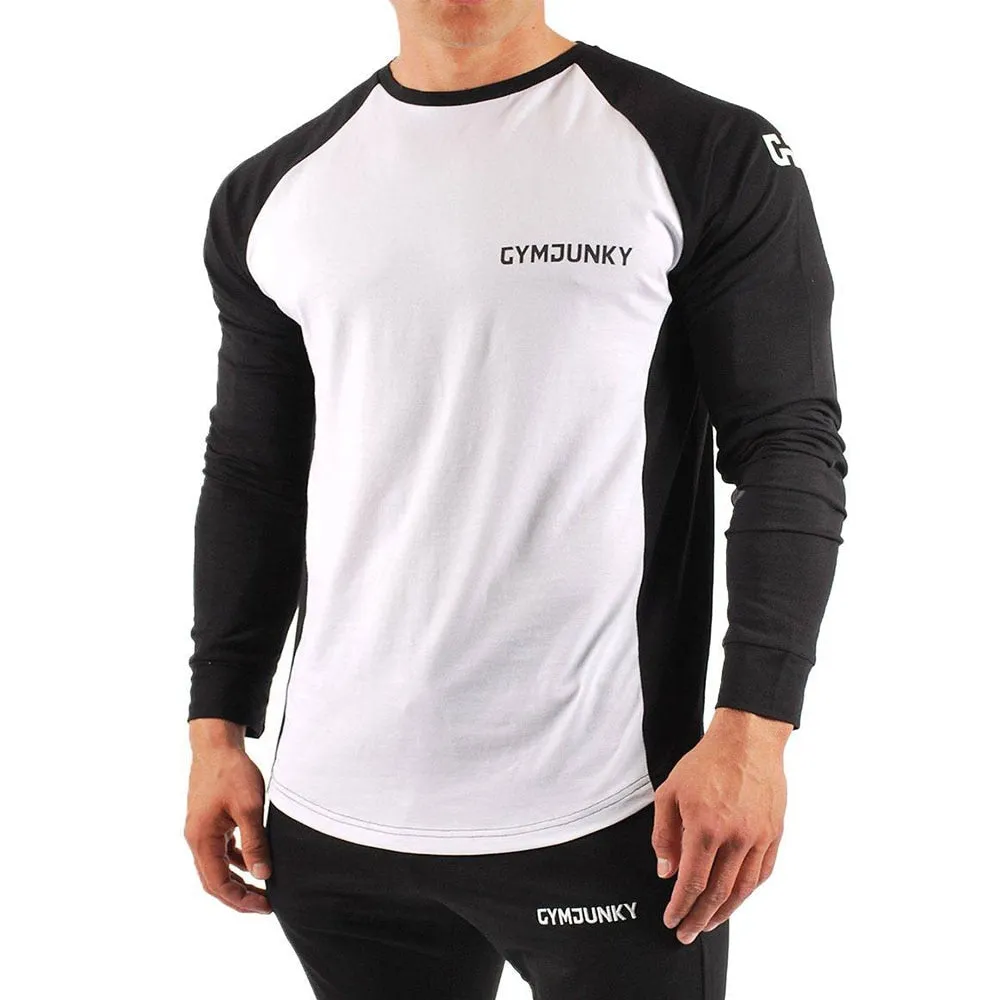 Long Sleeve T-shirt Men Gym Training Shirt Soft Cotton Bodybuilding Tops Man Running Fitness Clothing