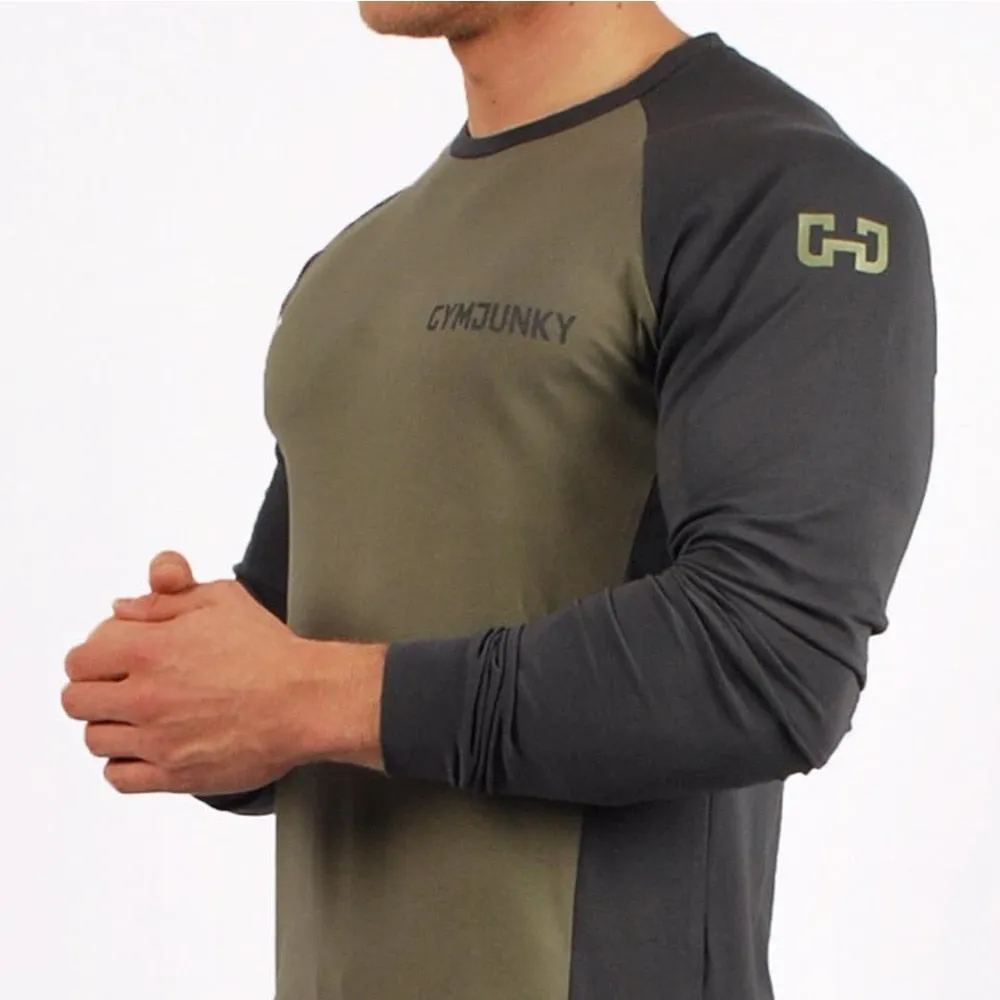 Long Sleeve T-shirt Men Gym Training Shirt Soft Cotton Bodybuilding Tops Man Running Fitness Clothing