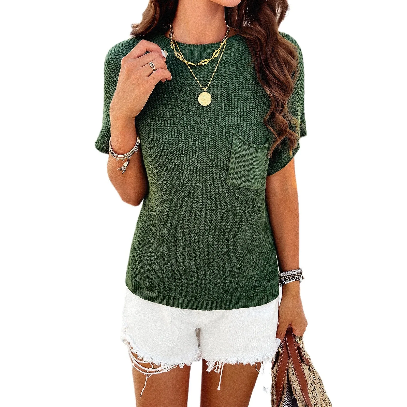 Luna Solid Colour Knitted Top