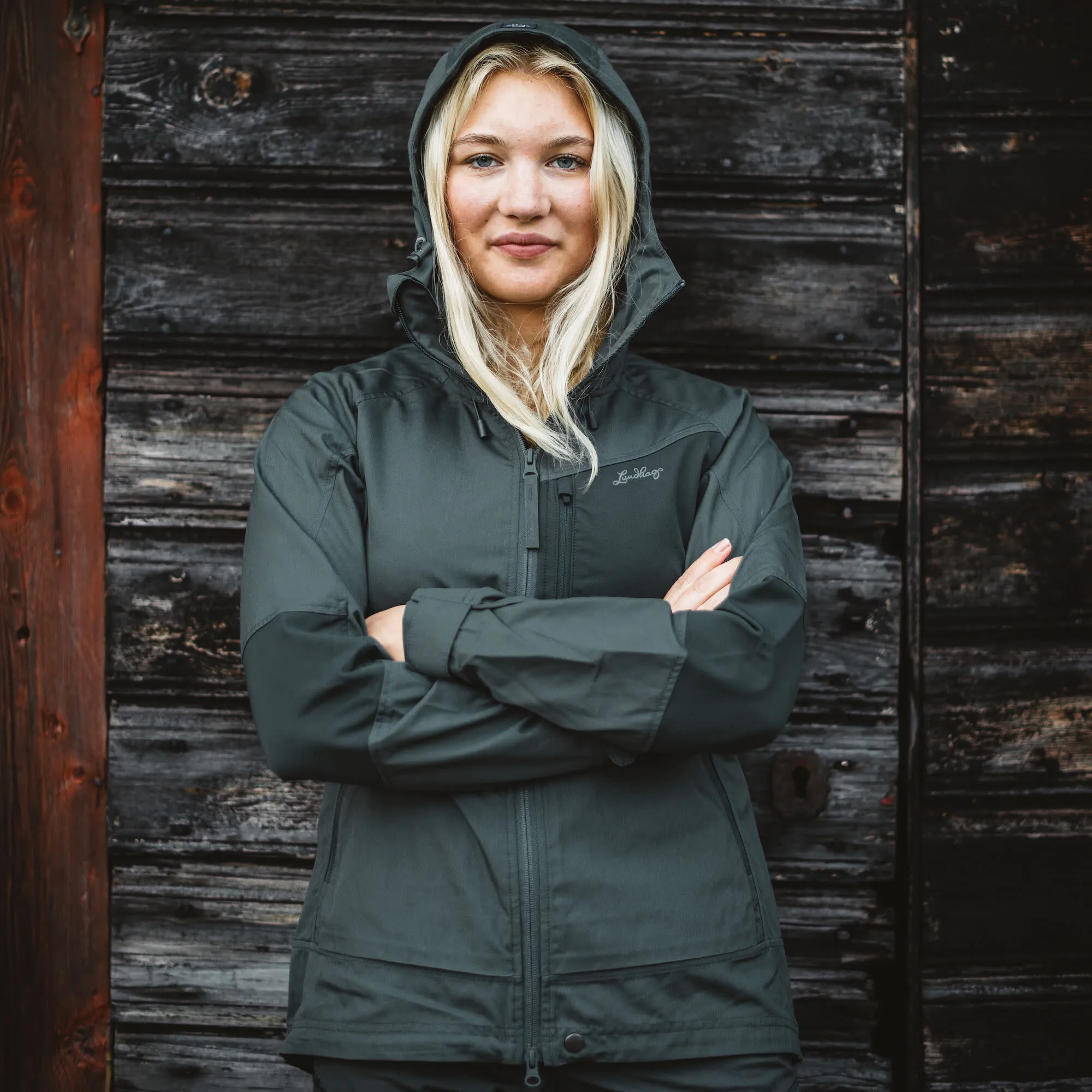 Lundhags Women&#x27;s Tived Stretch Hybrid Jacket Dark Agave/Seaweed | Buy Lundhags Women&#x27;s Tived Stretch Hybrid Jacket Dark Agave/Seaweed here | Outnorth