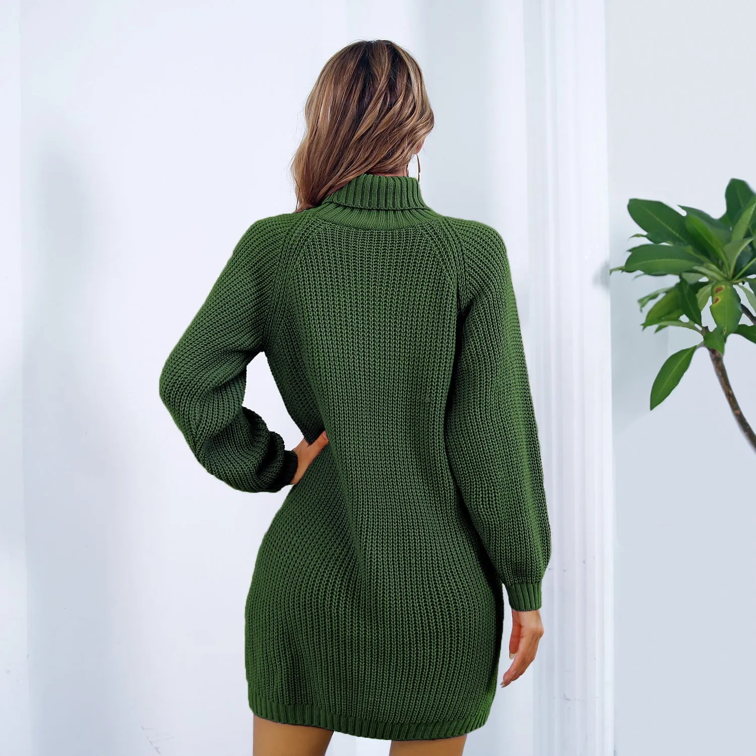 Luxe Turtleneck Sweater Dress