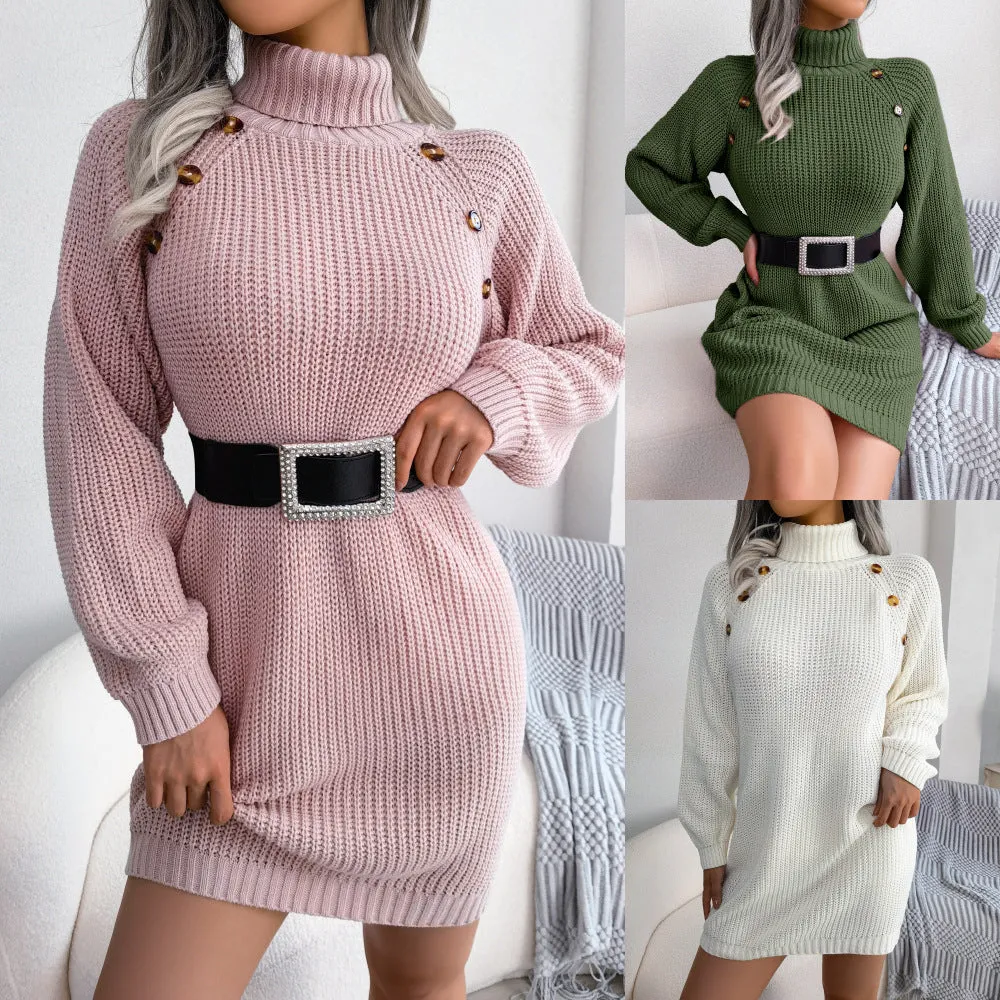 Luxe Turtleneck Sweater Dress