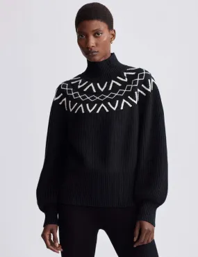 Marcie Fair Isle Yoke Knit - Black