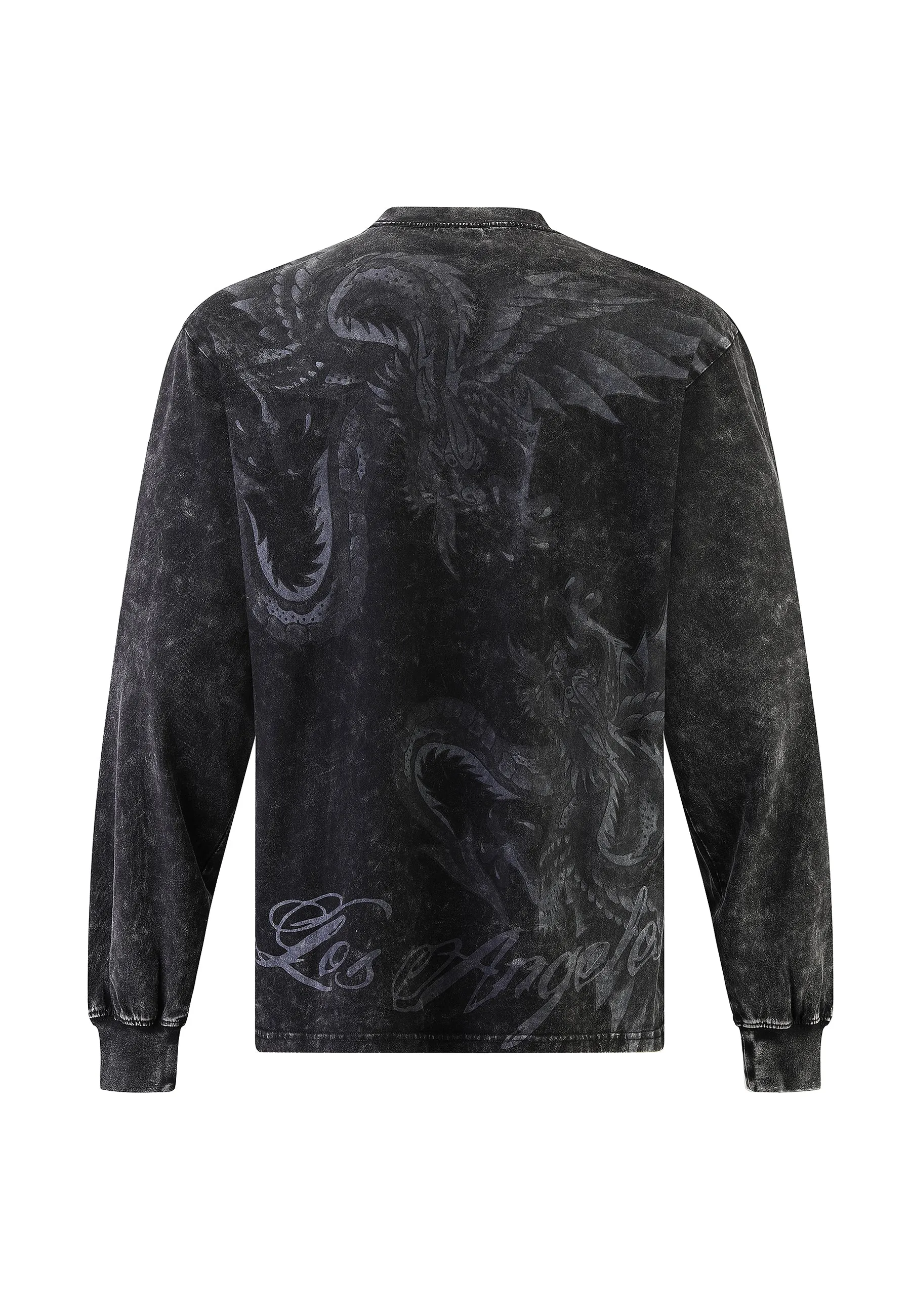 Mens Flying Drag Battle Long Sleeve Tshirt - Black