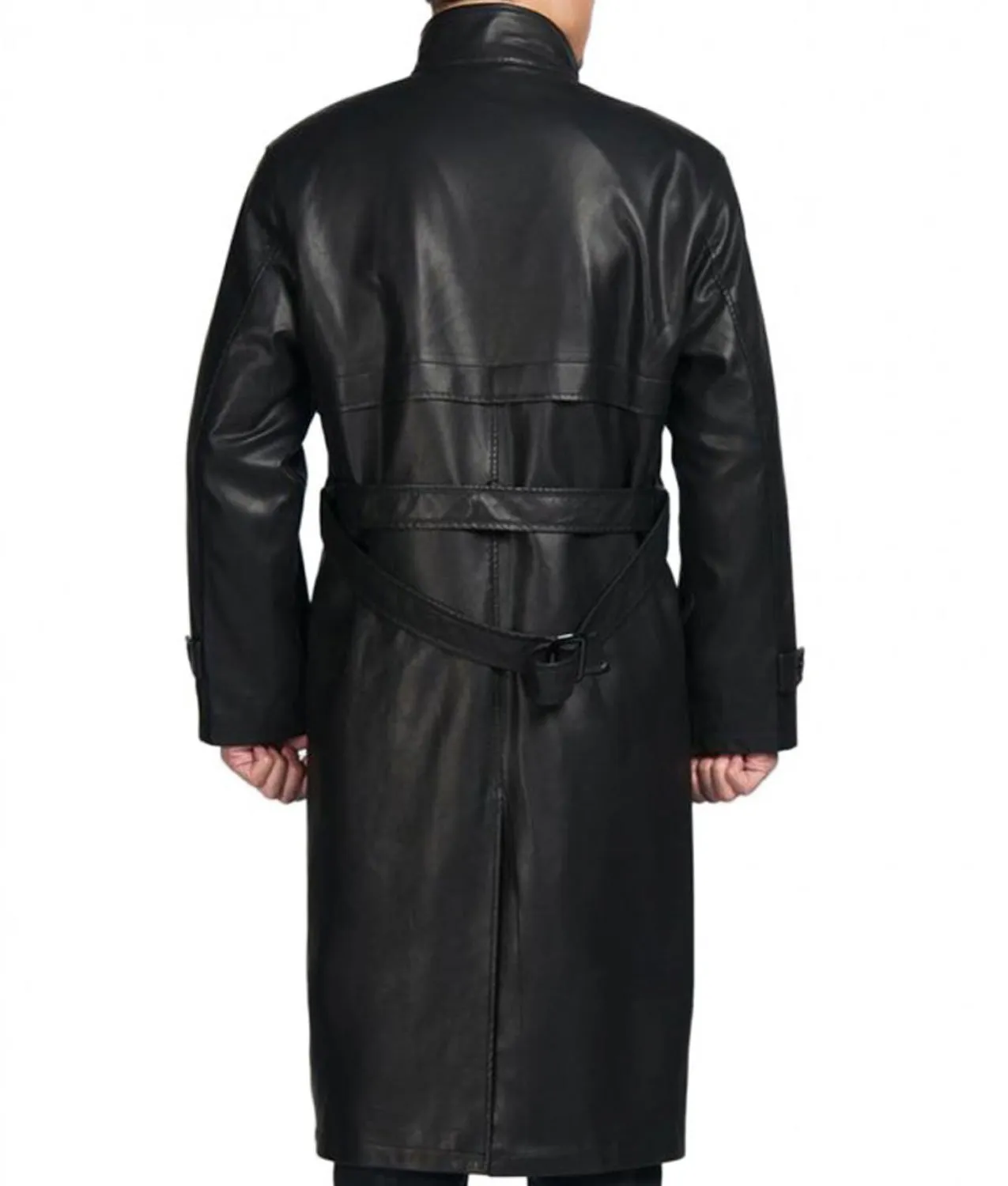 Men's Leather Trench Coat