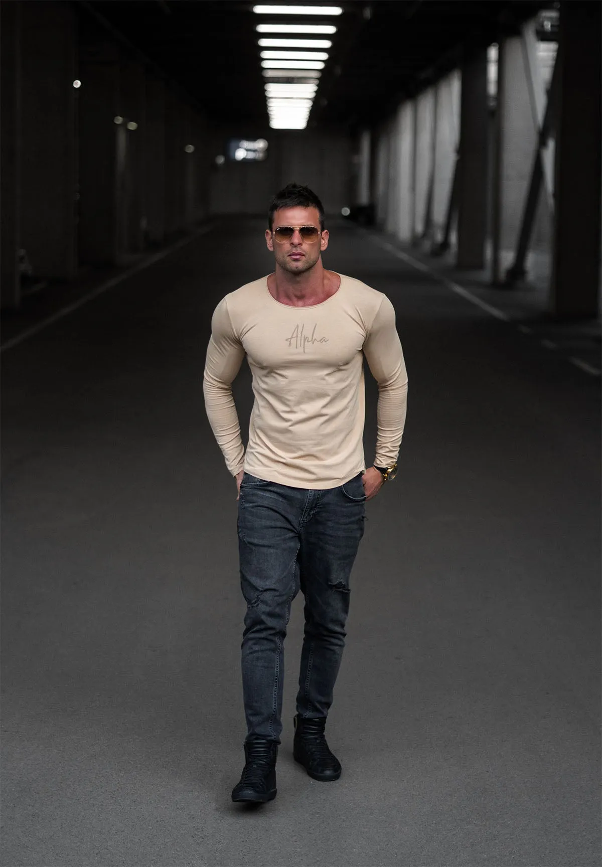 Mens Long Sleeve T-shirt "Alpha" MD948 L