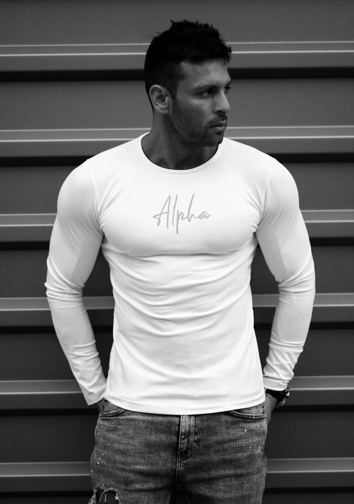 Mens Long Sleeve T-shirt "Alpha" MD948 L