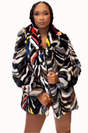 Mink Fur Jacket with Shawl Collar & Bracelet Cuffs