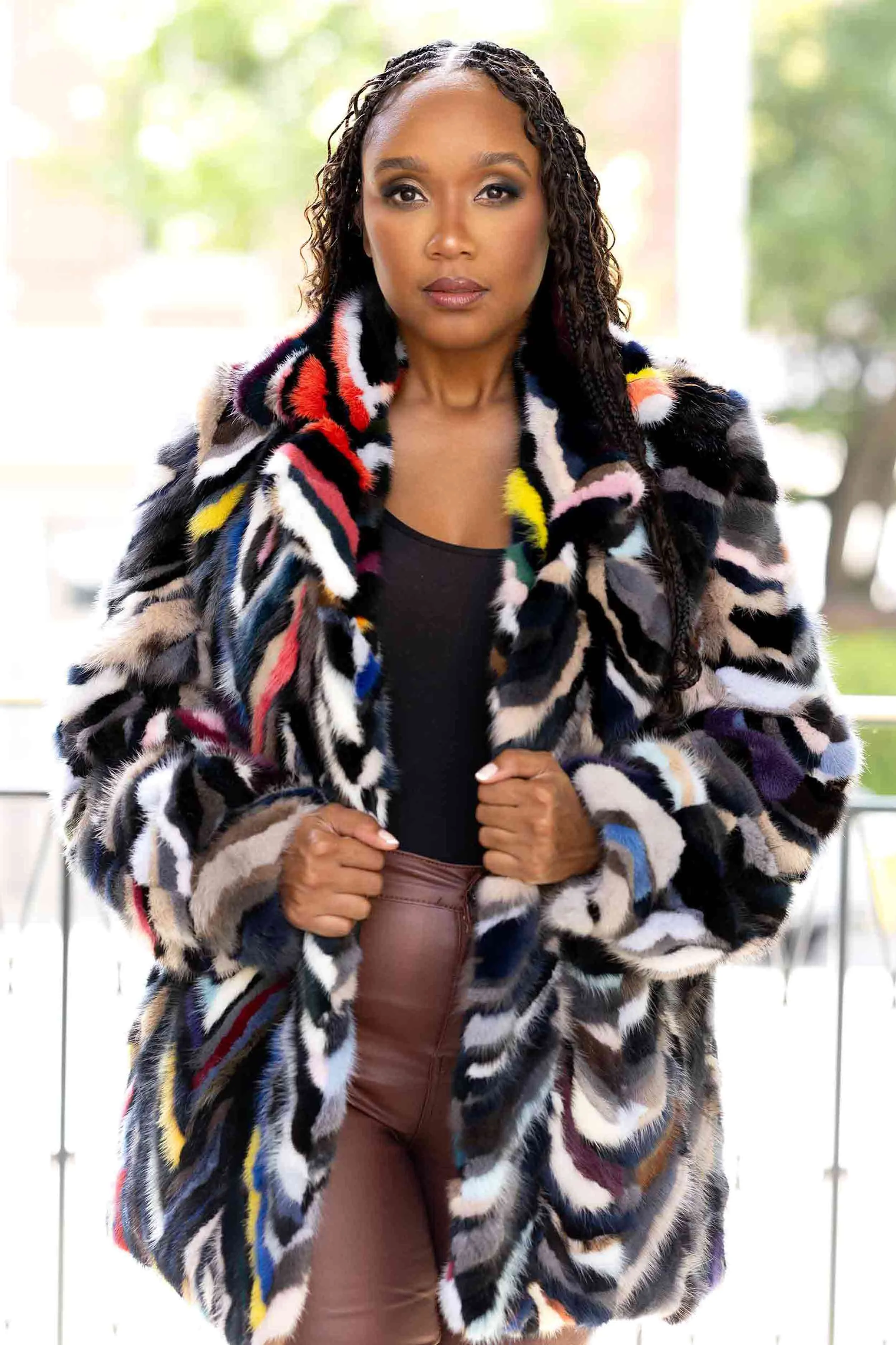 Mink Fur Jacket with Shawl Collar & Bracelet Cuffs