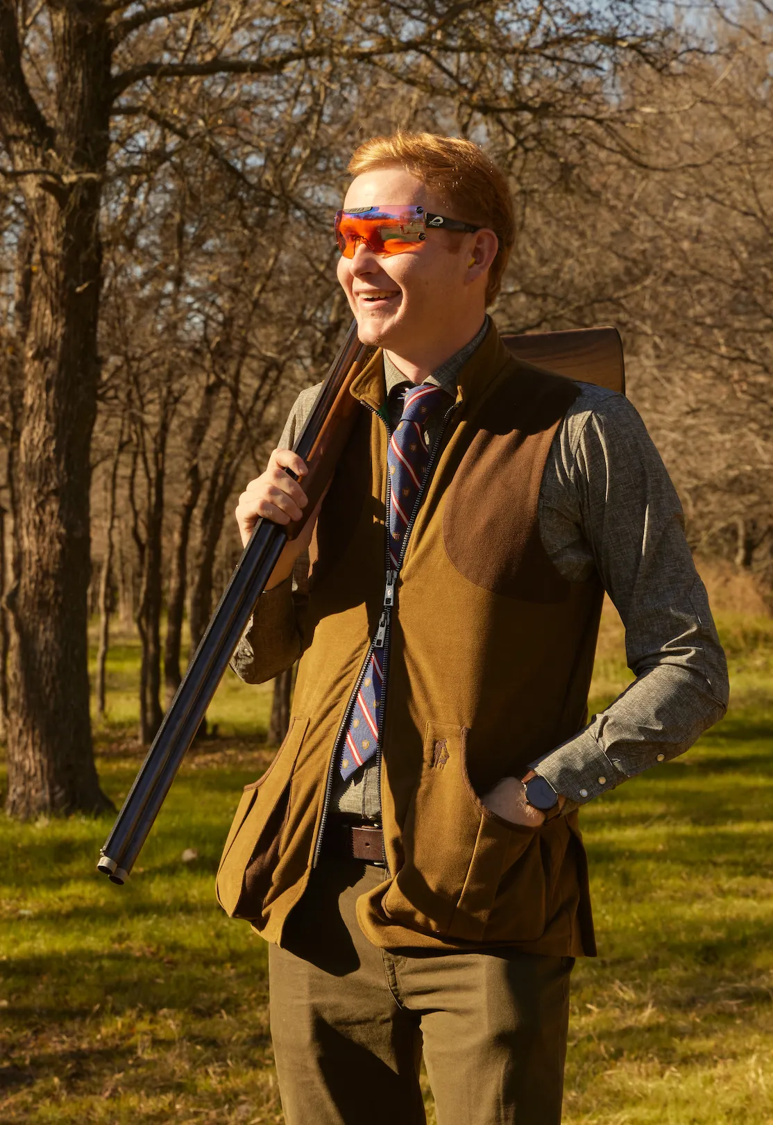 Moleskin Banks Field Vest in Rust