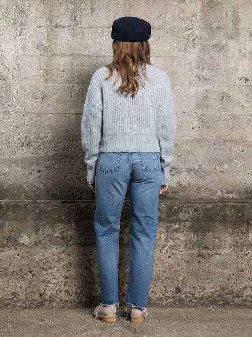 Moussy Mv Ashleys Wide Straight Jeans in Blue