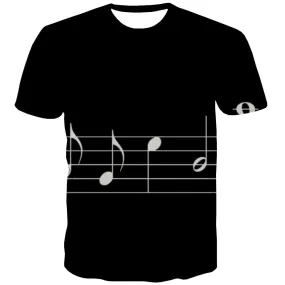 Music T-shirt Men Instrument T-shirts 3d Retro Tshirts Casual Electronic Shirt Print