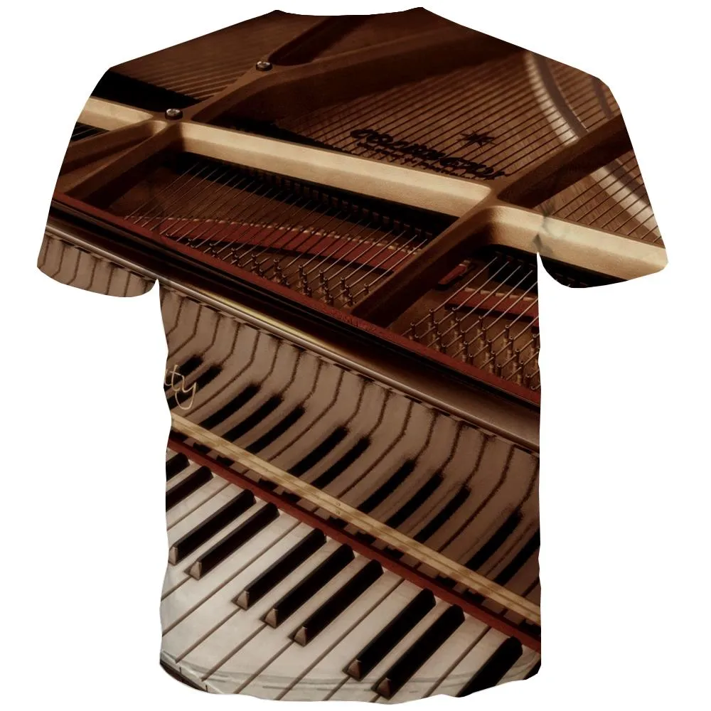 Music T shirts Men Instrument Tshirts Casual Retro T shirts Funny Electronic Tshirt Printed