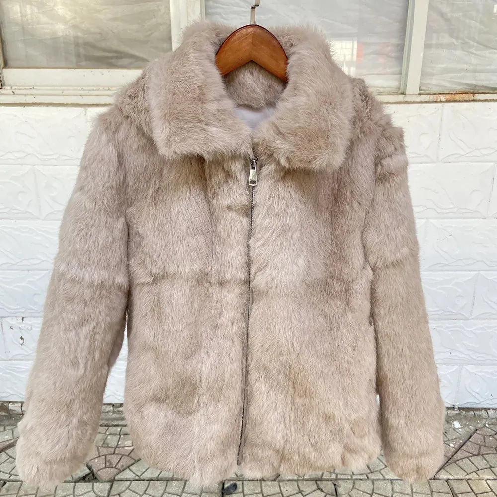 Natural Luxury Fur Women's Warm Coat