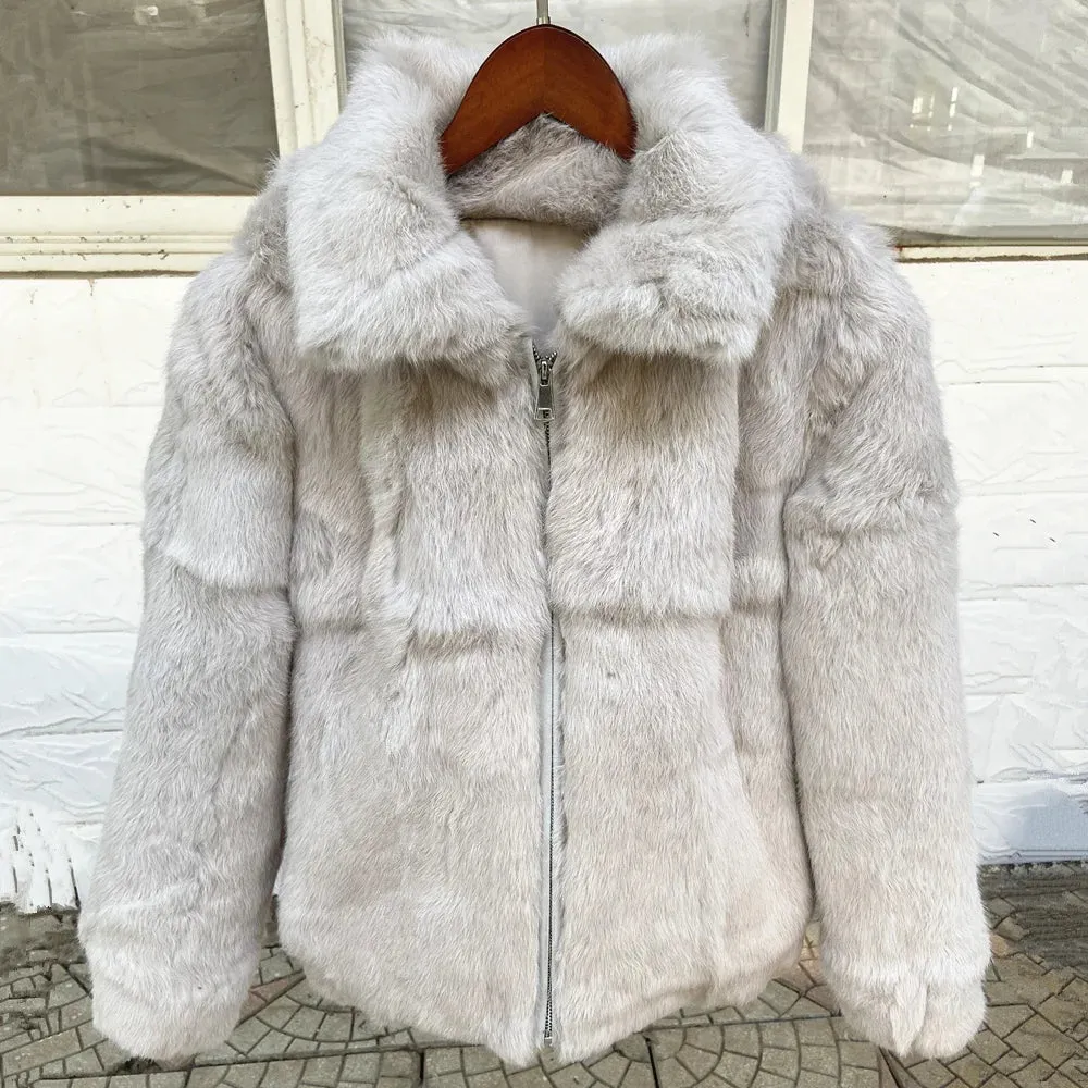 Natural Luxury Fur Women's Warm Coat