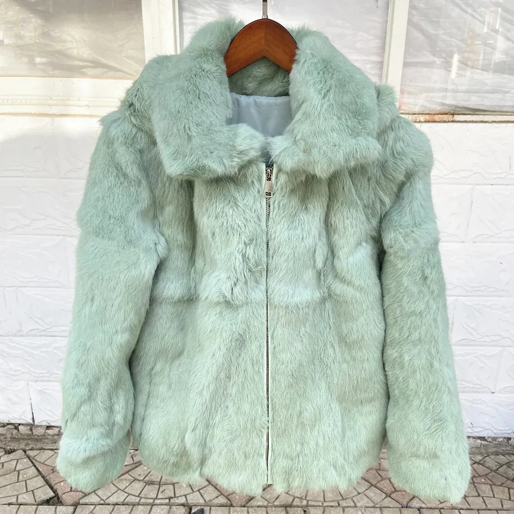 Natural Luxury Fur Women's Warm Coat