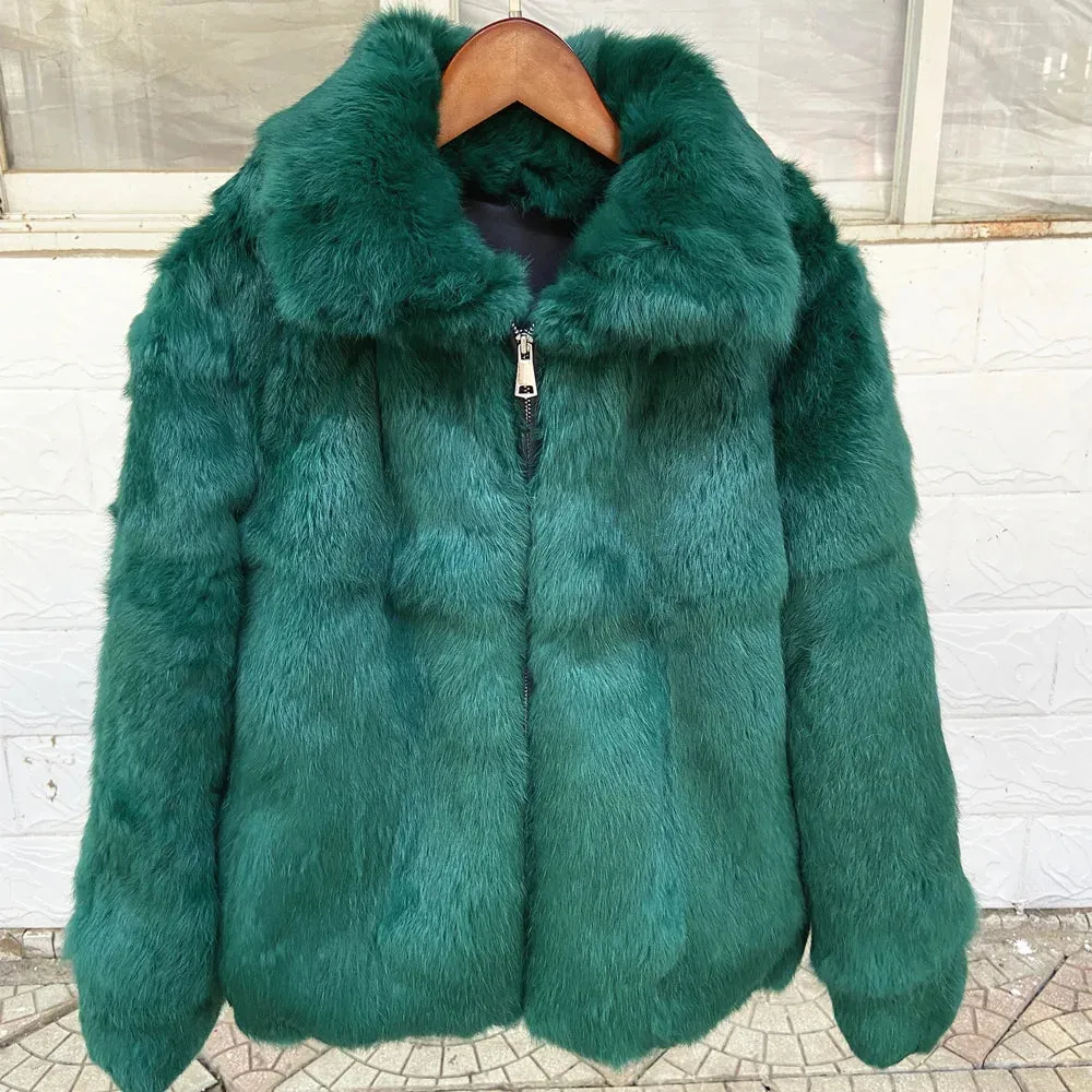 Natural Luxury Fur Women's Warm Coat