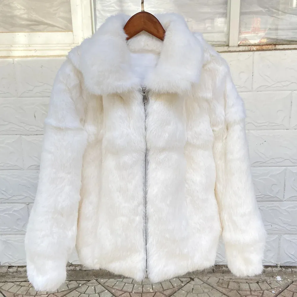 Natural Luxury Fur Women's Warm Coat