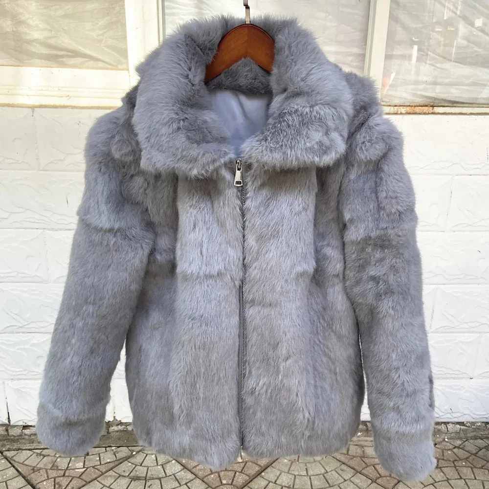 Natural Luxury Fur Women's Warm Coat