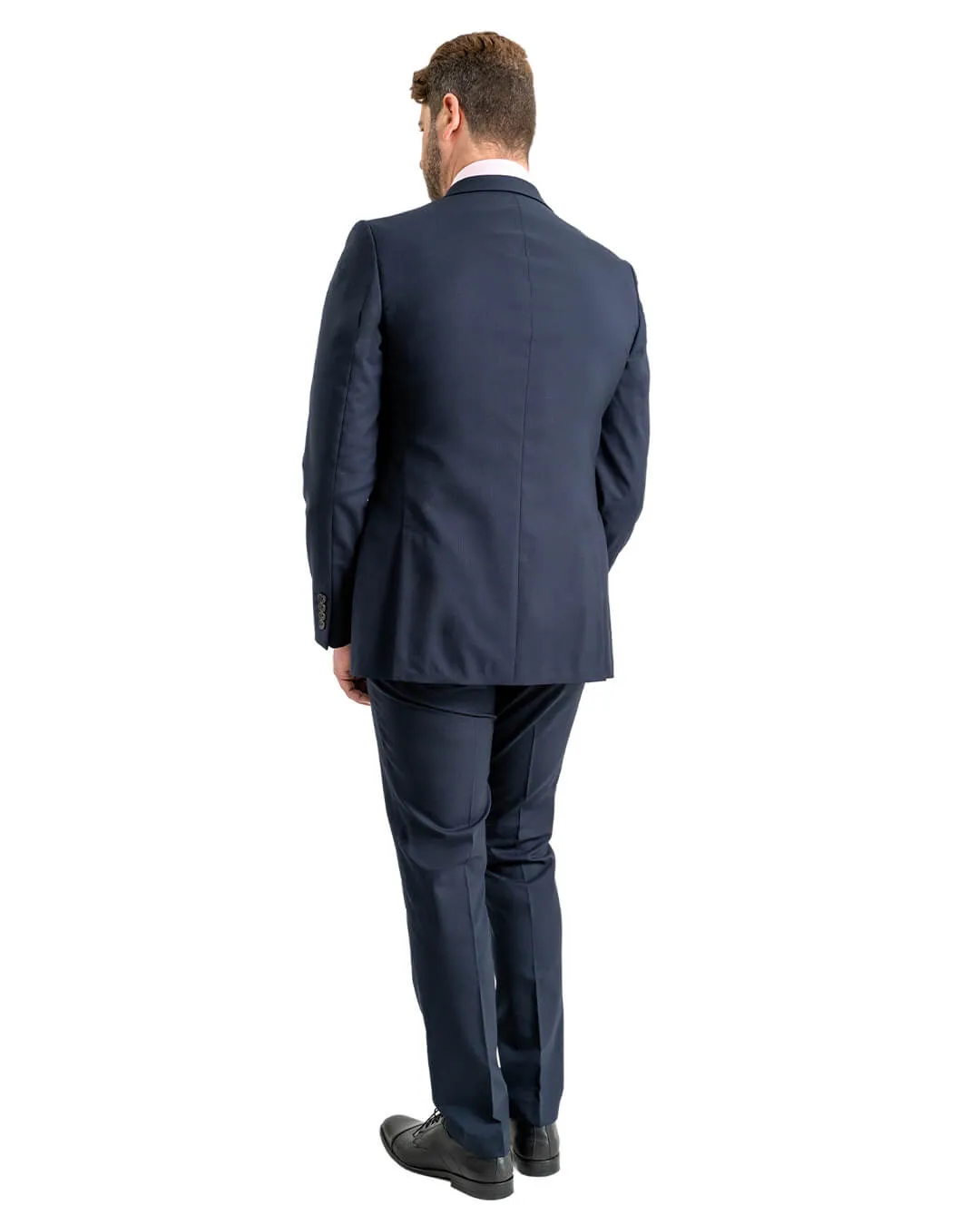 Navy Wool Stretch Suit Jacket