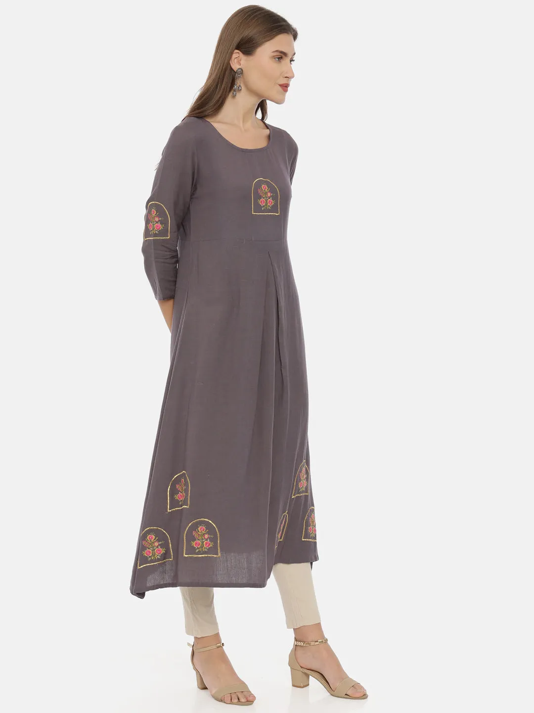 Neeru's Gray Color Flex Fabric Tunic