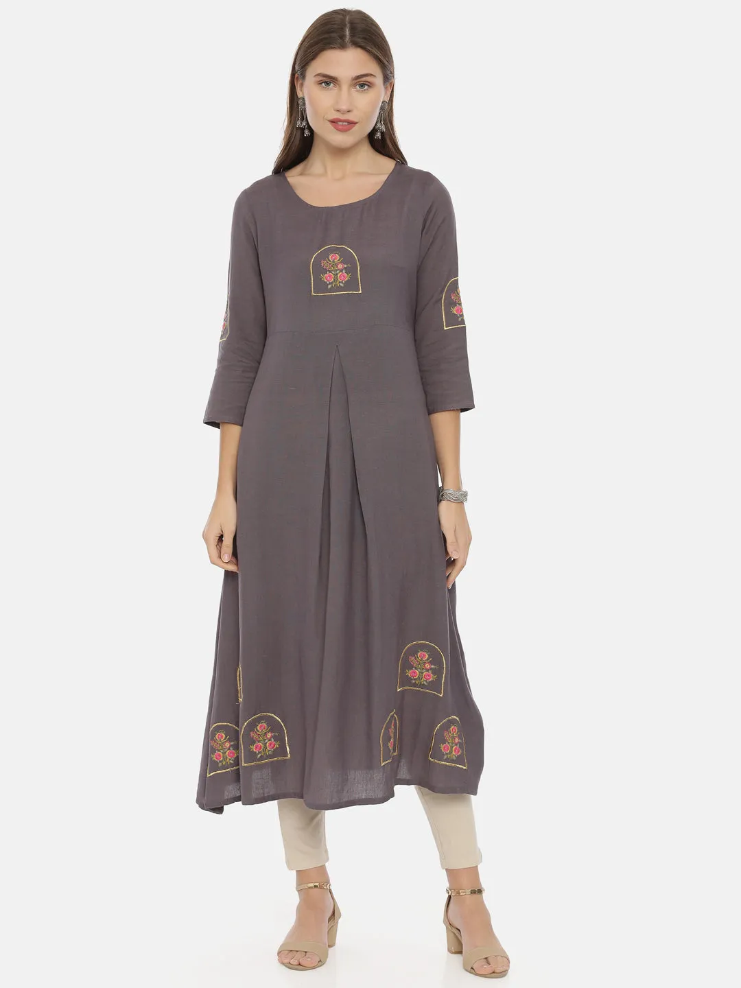 Neeru's Gray Color Flex Fabric Tunic