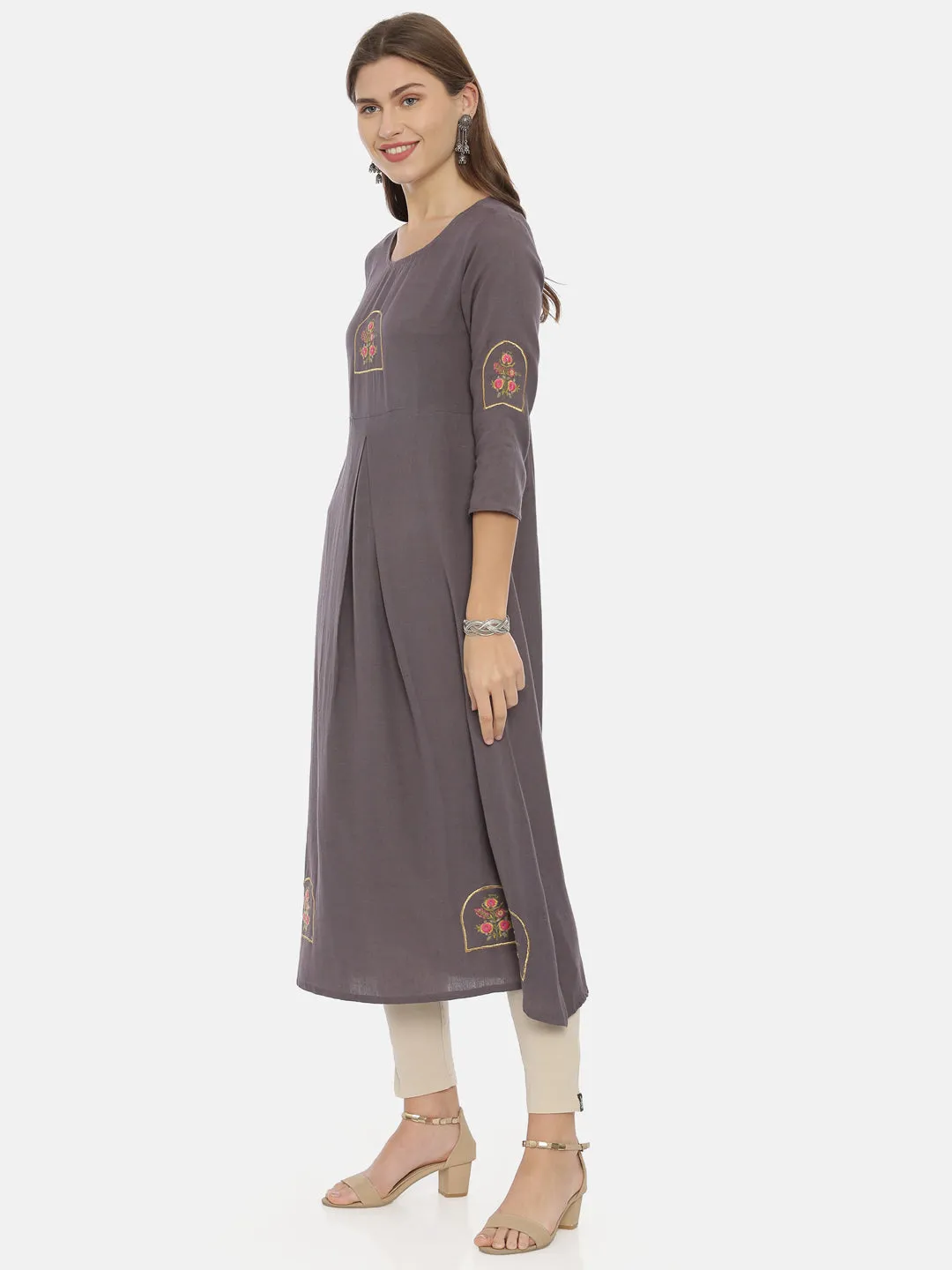 Neeru's Gray Color Flex Fabric Tunic