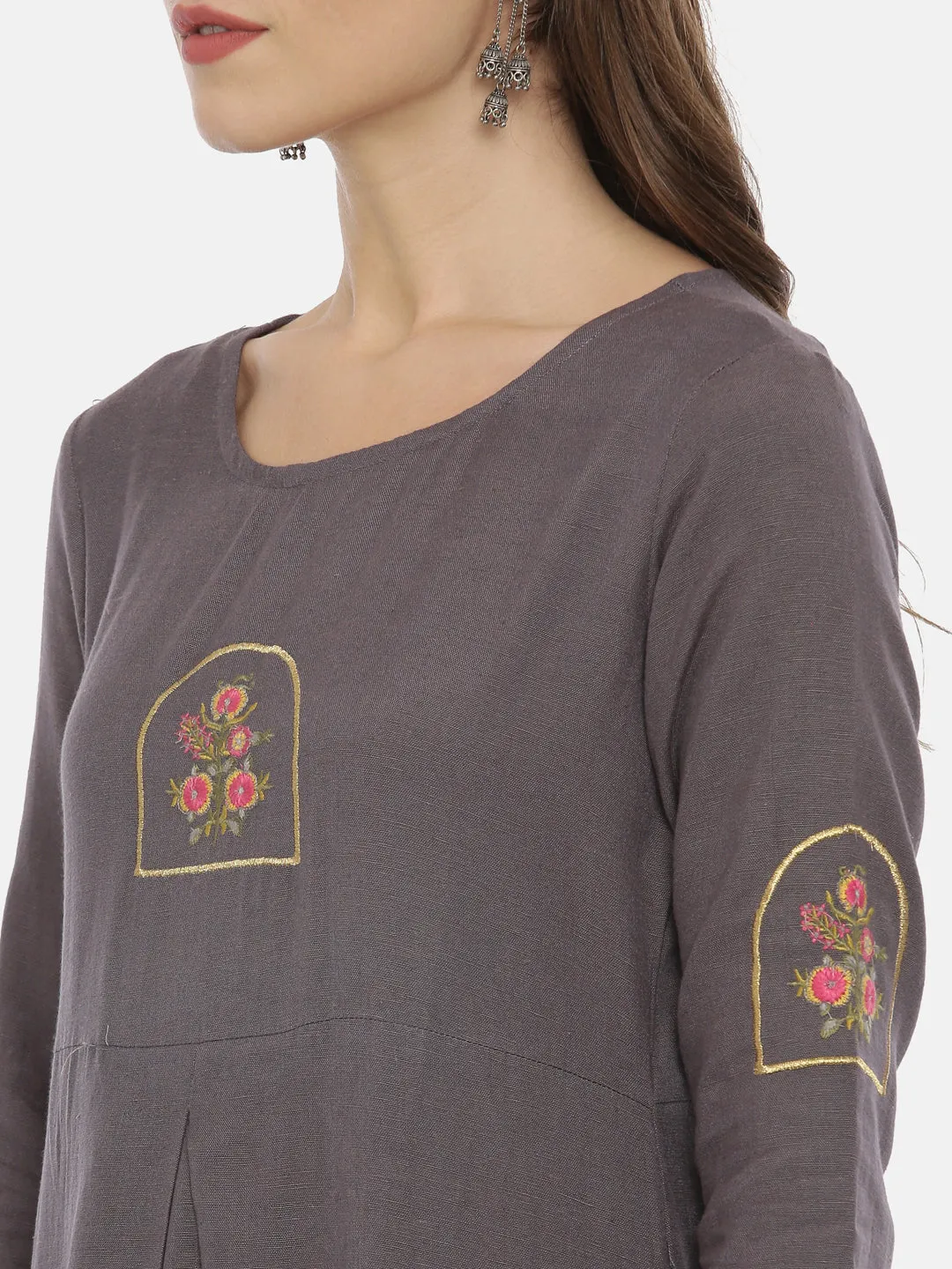 Neeru's Gray Color Flex Fabric Tunic