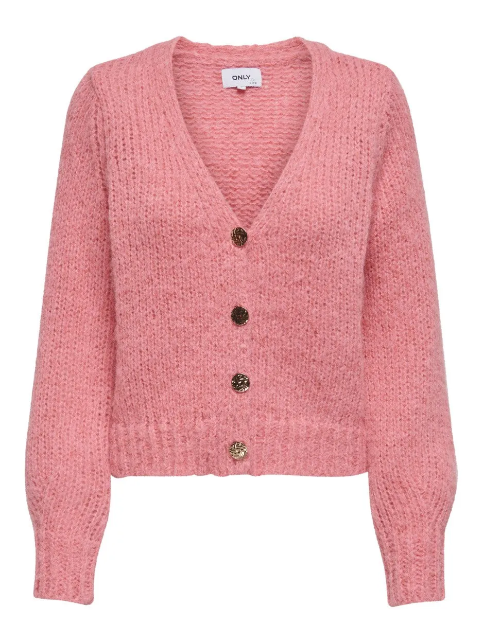 Onlminni Ls Life Cardigan Cc Knt - Pink