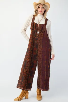 PAM PRINTED TWILL OVERSIZED JUMPSUIT PANTS