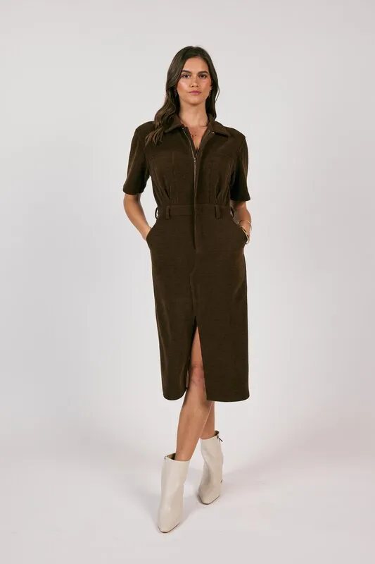 Paradox Cord Shirt Midi Dress