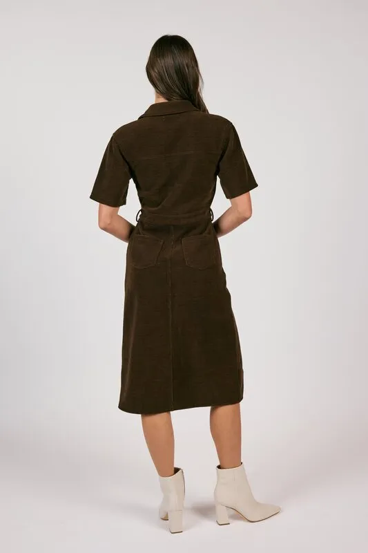 Paradox Cord Shirt Midi Dress