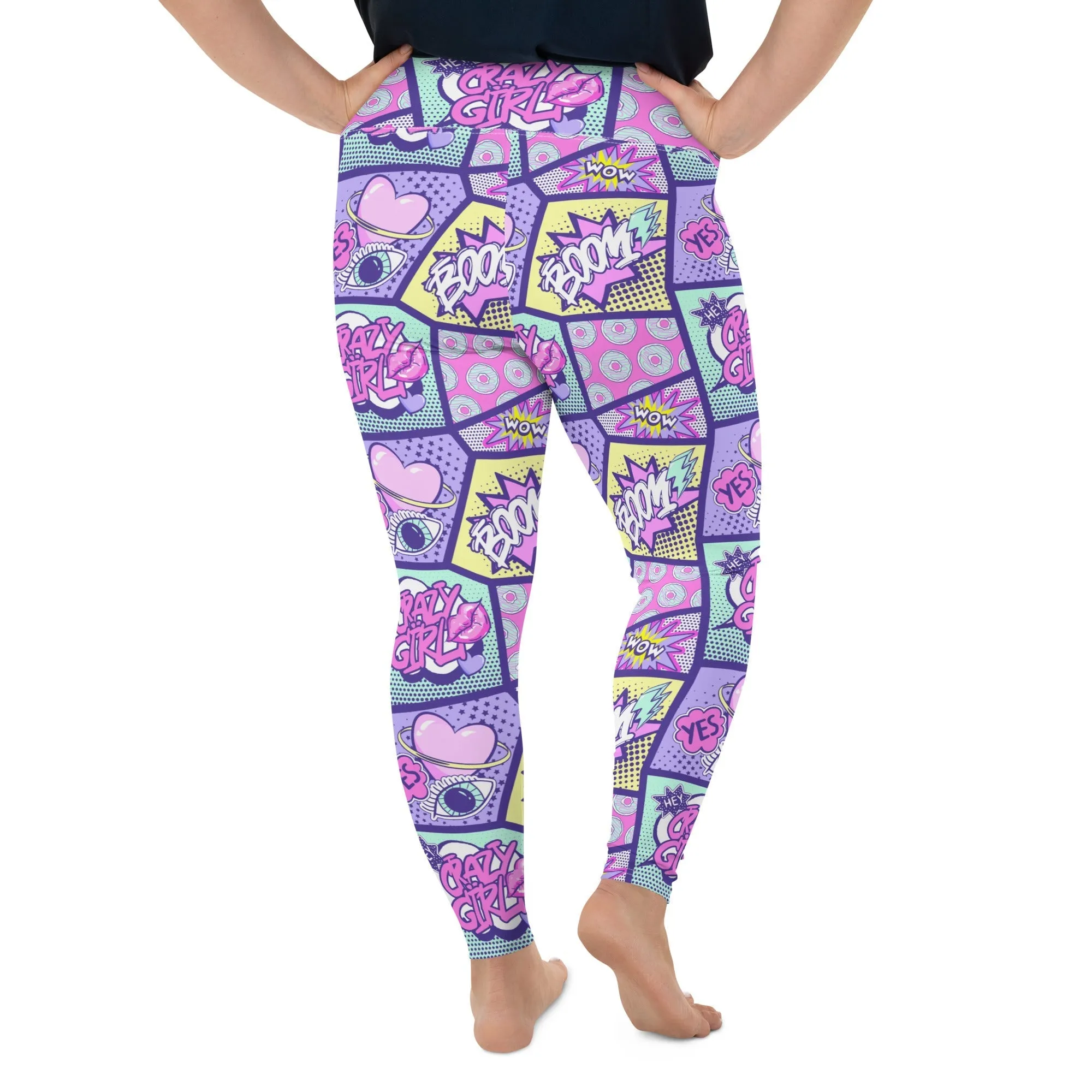 Pastel Comic Book Plus Size Leggings