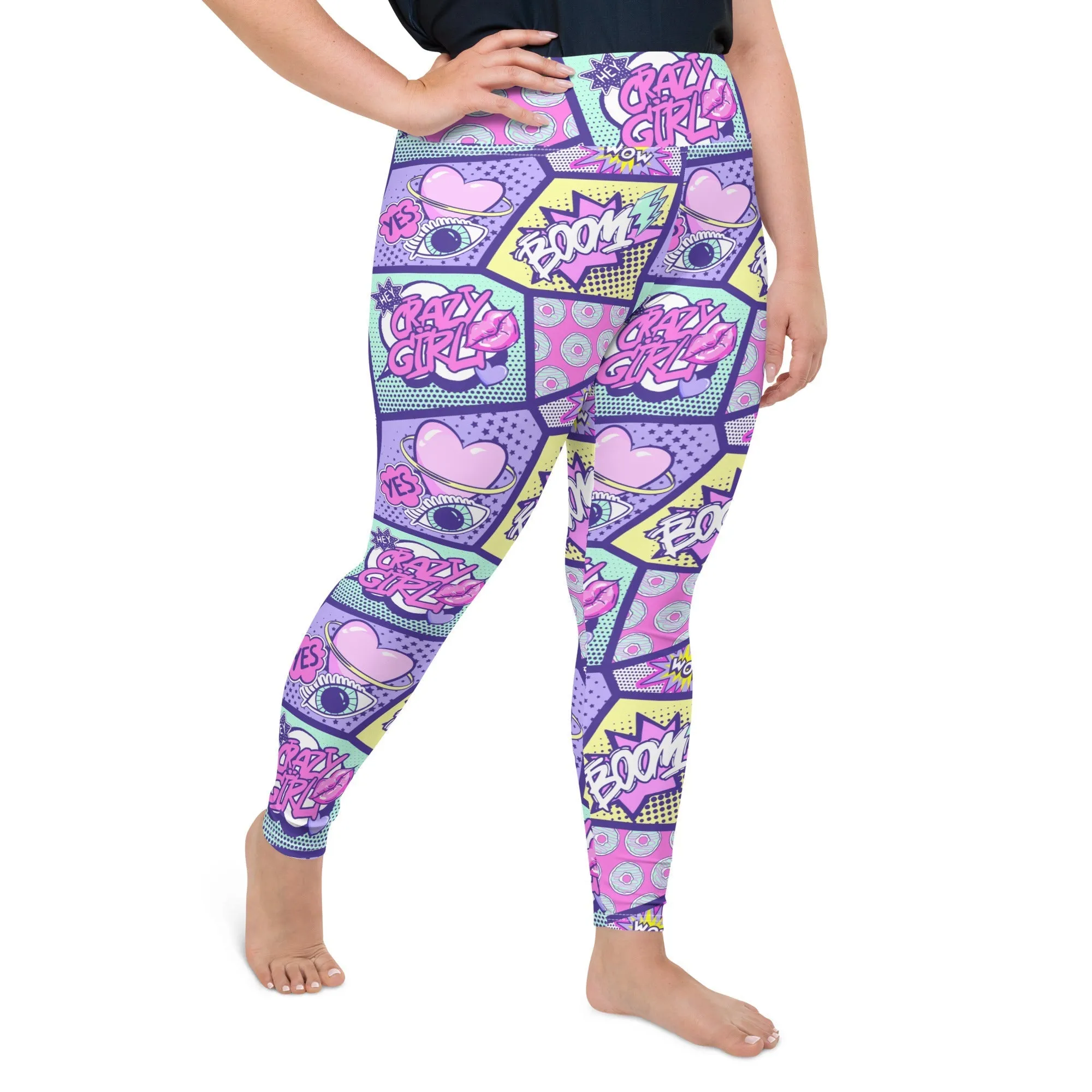 Pastel Comic Book Plus Size Leggings